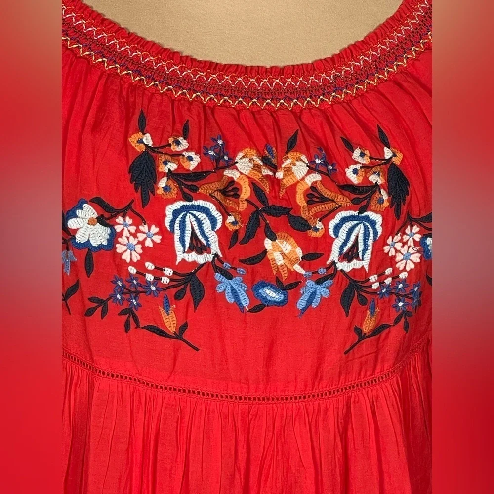 FREE PEOPLE SUNBEAMS EMBROIDERED BOHO
MINI DRESS SIZE XS - Picture 8 of 10
